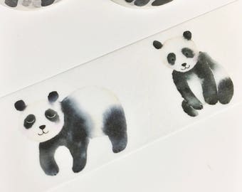 Gorgeous Watercolor Black and White Panda Washi Tape 11 yards 10 meters 30mm