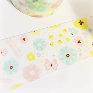 Pastel bloemen geel roze blauwe bloemen Washi Tape 11 werven 10 meter 30mm