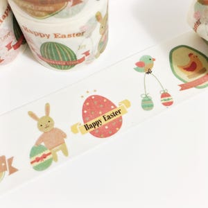 Happy Easter Bunnies Eggs Easter Design Hens Chicks Easter Egg Washi Tape 5.5 yards 5 meters 30mm
