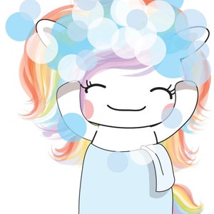 Ella Bubbles 0105 Bubble Bath Towel Unicorn Sheet of Stickers Planner Stickers Erin Condren Life Planner Happy Planner Personal Planner