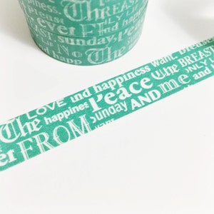 Grüne Worte verstreut Worte Liebe Glück Frieden von Sonntag Jahre und mir ein Washi Tape 11 Werften 10 Meter 15mm