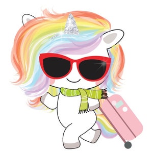 Ella Viaje 0104 Gafas de sol maleta hoja de unicornio de pegatinas planificador pegatinas Erin Condren Life Planner planificador feliz planificador personal planificador