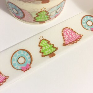 Hellen bunten Pastell blau grün rosa Weihnachten Kranz Baum Bell Ornamente Weihnachten Washi Tape 11 Werften 10 Meter 20mm