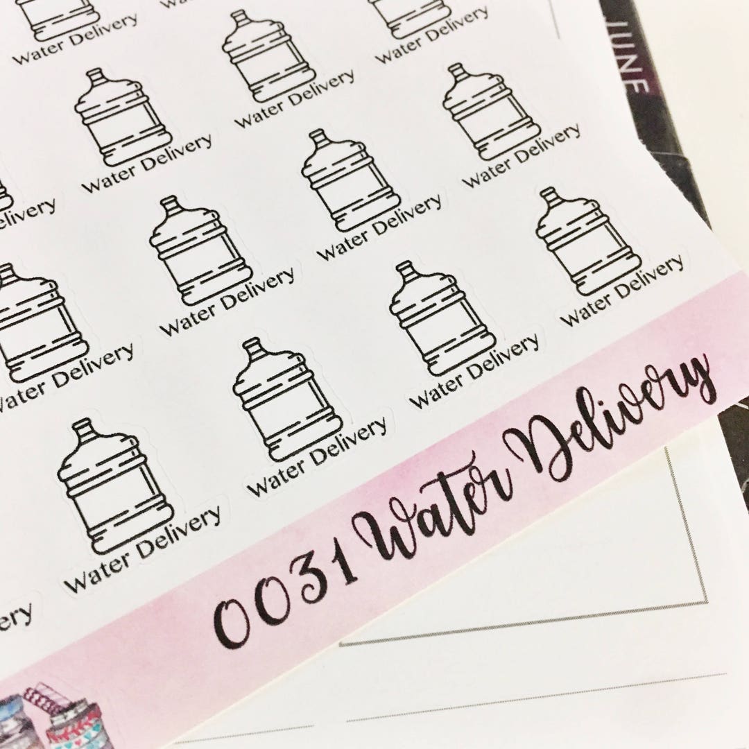 0031 Water Delivery Water Jug Functional Sheet of Stickers Planner ...