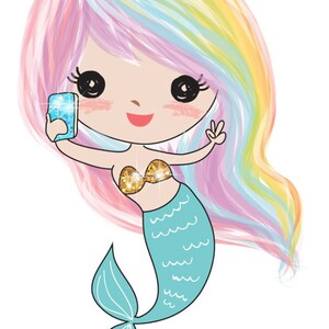 Olivia Meerjungfrau 0079 Olivia Selfie Kamera Telefon Selfie Blatt Aufkleber Sticker Erin Condren Leben Planer glücklich persönlichen Planer