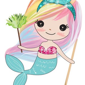 Olivia Mermaid 0088 Cleaning Mop Broom Duster Clean Sheet of Stickers Planner Stickers Erin Condren Life Planner Happy Personal Planner