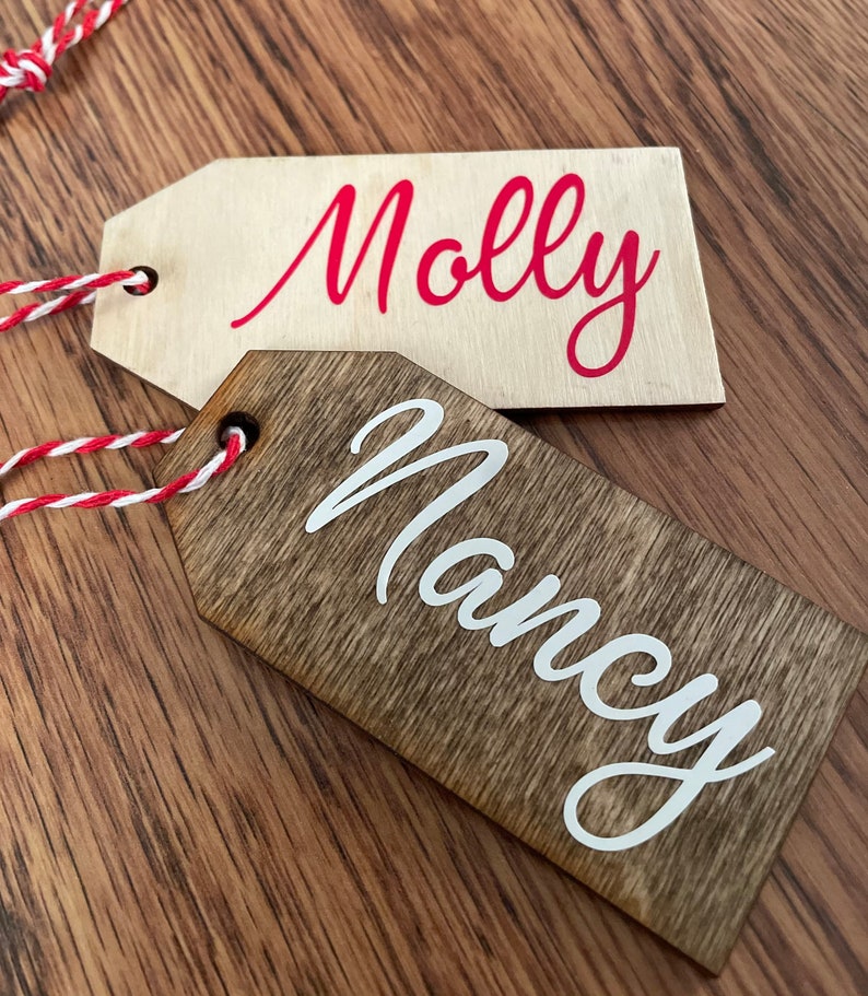 Personalized Christmas Stocking Tags, Christmas gift tag, Christmas labels, Present tags, Name Ornament tags, Custom Wedding Place Cards image 4