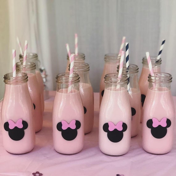 Minnie Mouse Birthday, Baby Shower Decor, Decorations, 24 Chalkboard Labels with 24 bows, Party Supplies, Favors, Drink Cup Stickers Il_570xn