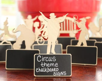 Circus Carnival Chalkboard Food Markers: Party Theme Signs