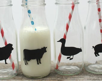 Farm Birthday, Farm Animals Party, Baby Shower, Chalkboard Etiketten, Lieferungen, Kuh, Schaf, Ente, Schwein