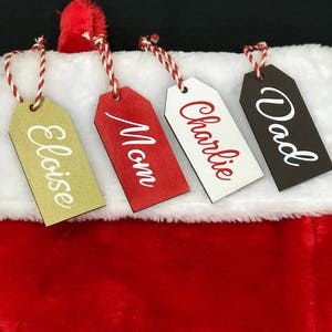 Personalized Christmas Stocking Tags, Christmas gift tag, Christmas labels, Present tags, Name Ornament tags, Custom Wedding Place Cards image 3