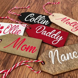 Personalized Christmas Stocking Tags, Christmas gift tag, Christmas labels, Present tags, Name Ornament tags, Custom Wedding Place Cards image 1