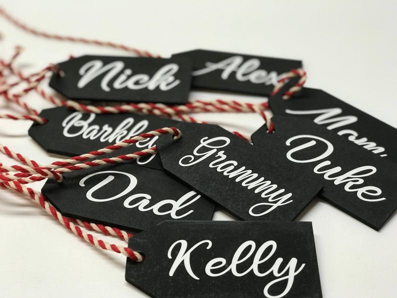 Personalized Christmas Stocking Tags, Christmas gift tag, Christmas labels, Present tags, Name Ornament tags, Custom Wedding Place Cards image 6