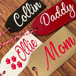 Personalized Christmas Stocking Tags, Christmas gift tag, Christmas labels, Present tags, Name Ornament tags, Custom Wedding Place Cards image 2