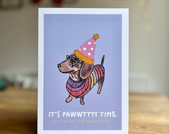 Funny Dachshund Birthday Card A5, Dachshund Card, Dog Lovers Cards, Dog Lovers Gifts, Birthday Dachshund cards