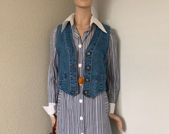 Vintage shirt dress | L&#39;Espoir | striped | shirtdress | cotton | eighties | size EUR 38