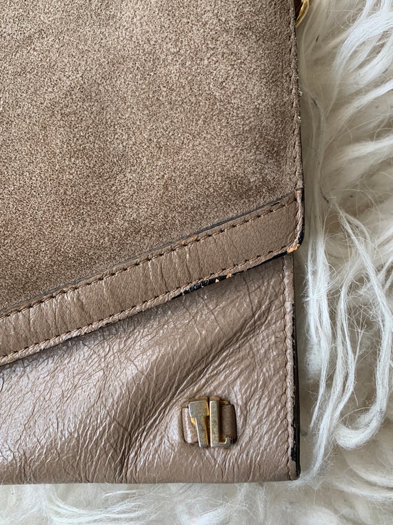 Ted Lapidus  | vintage handbag | khaki | suède wi… - image 5