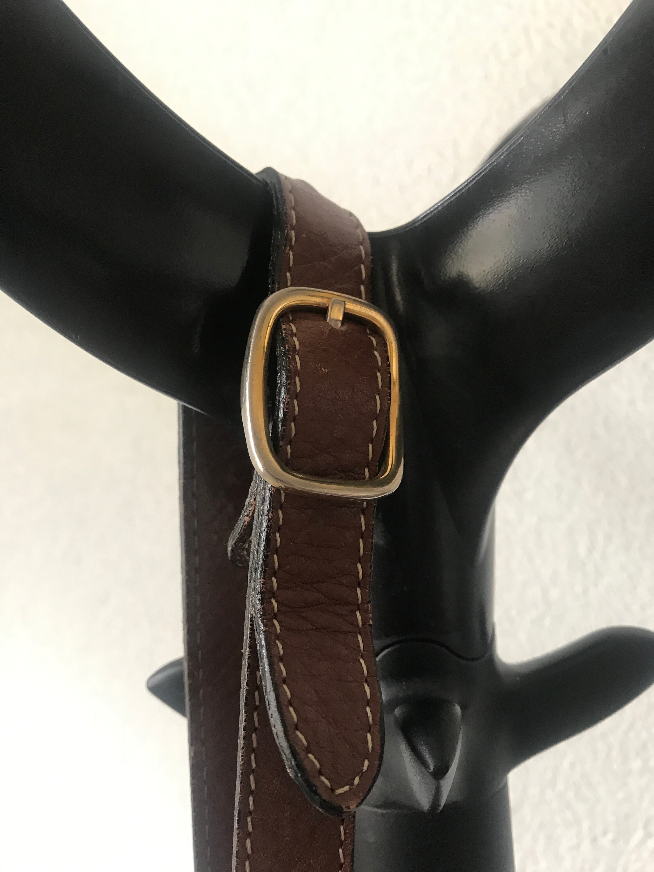 Vintage shoulder bag brown leather handbag Didier Lamarthe Paris