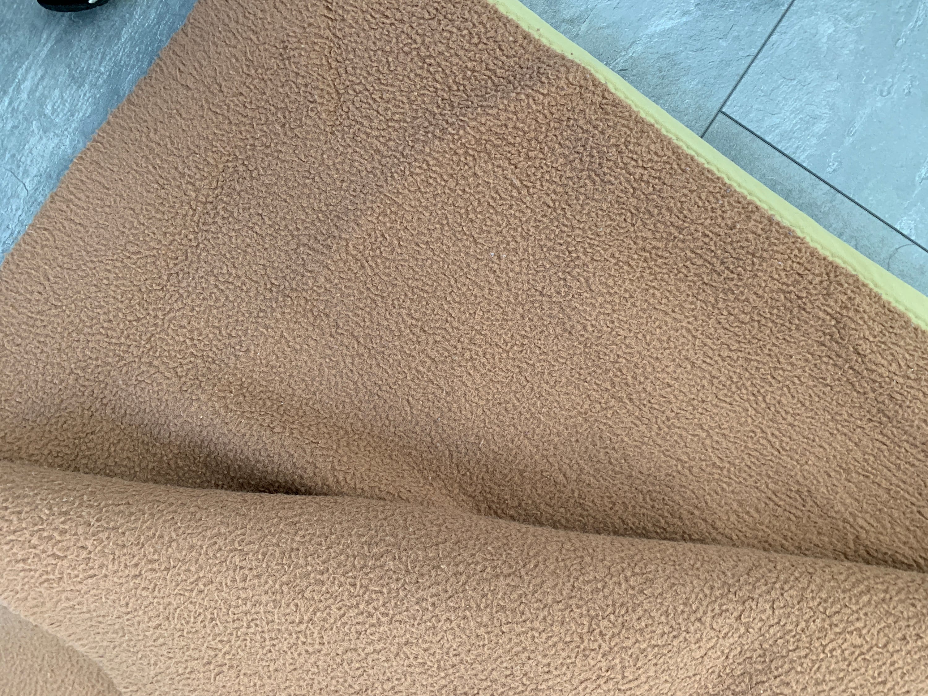 Vintage blanket Dutch dralon synthetic light brown throw