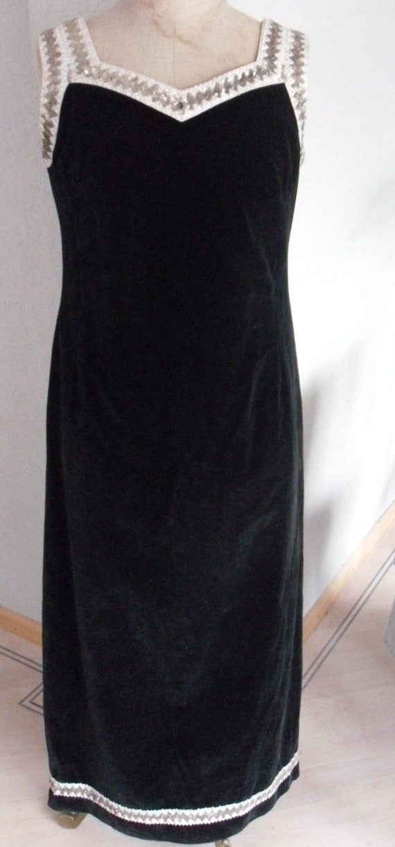 Vintage seventies maxi dress | black velvet dress | Vintage party dress | Black party dress | Seventies dress