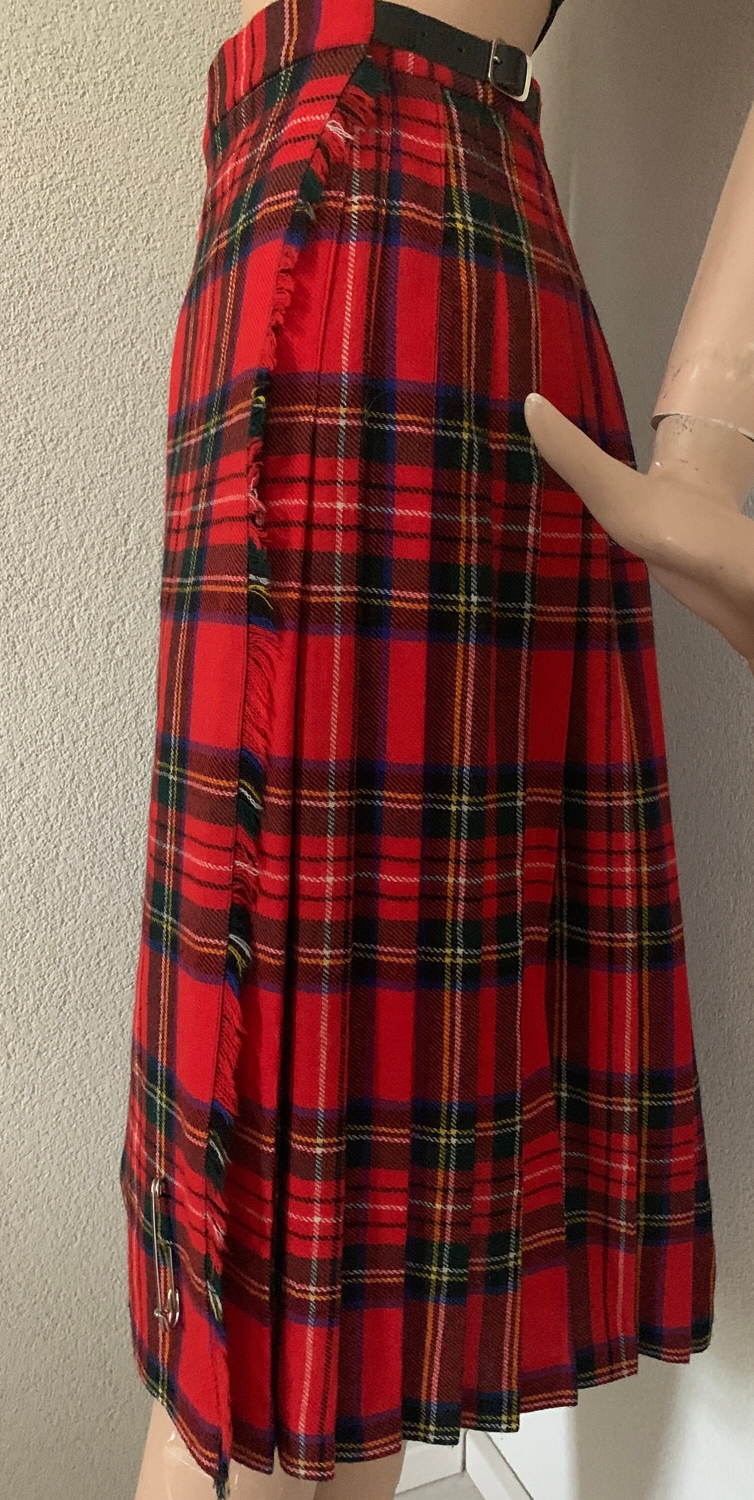 Vintage Scottish skirt wool skirt quilt pleated pure new wool