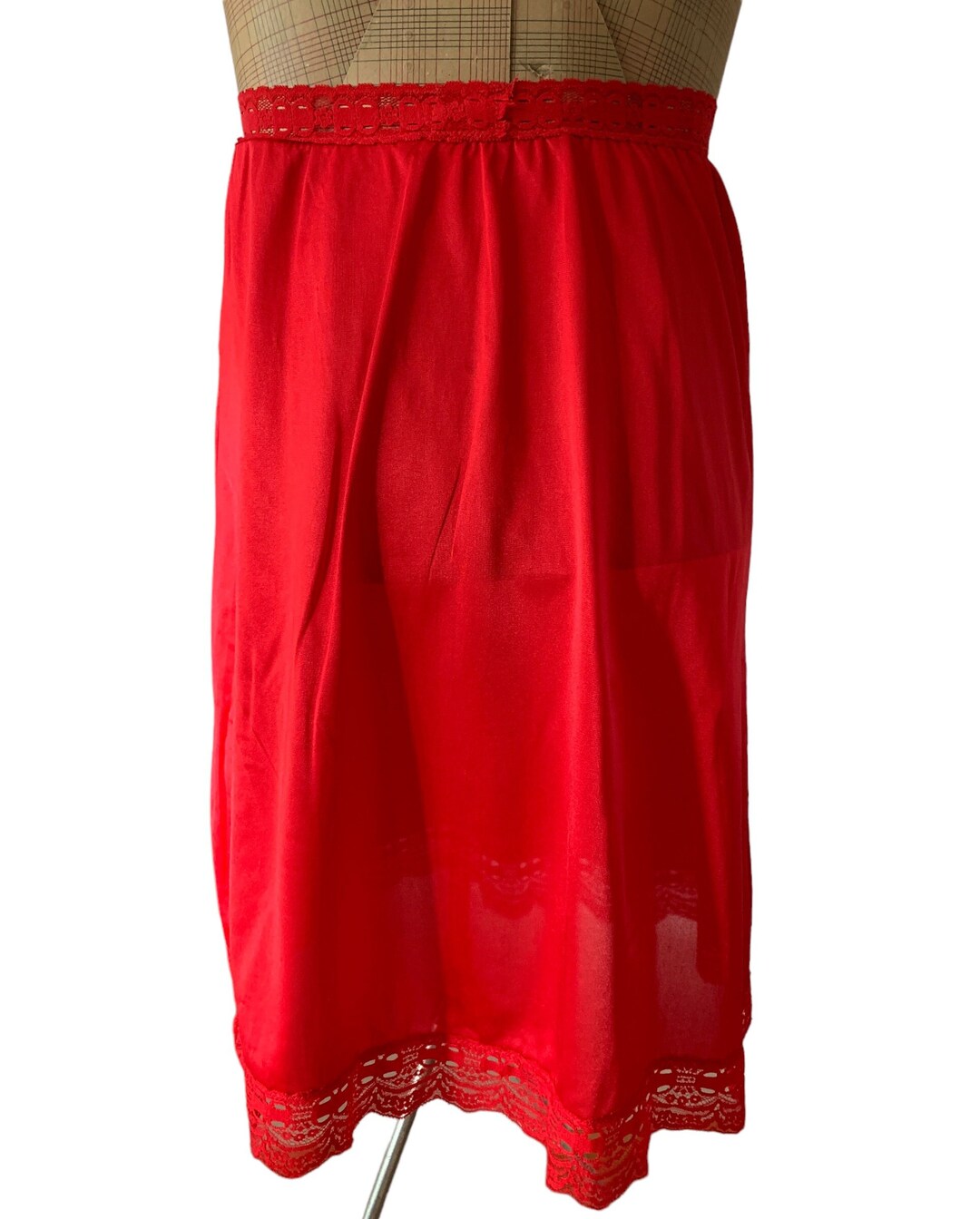 Vintage Half Slip Underskirt Olga Secret Hug Red Nylon Etsy