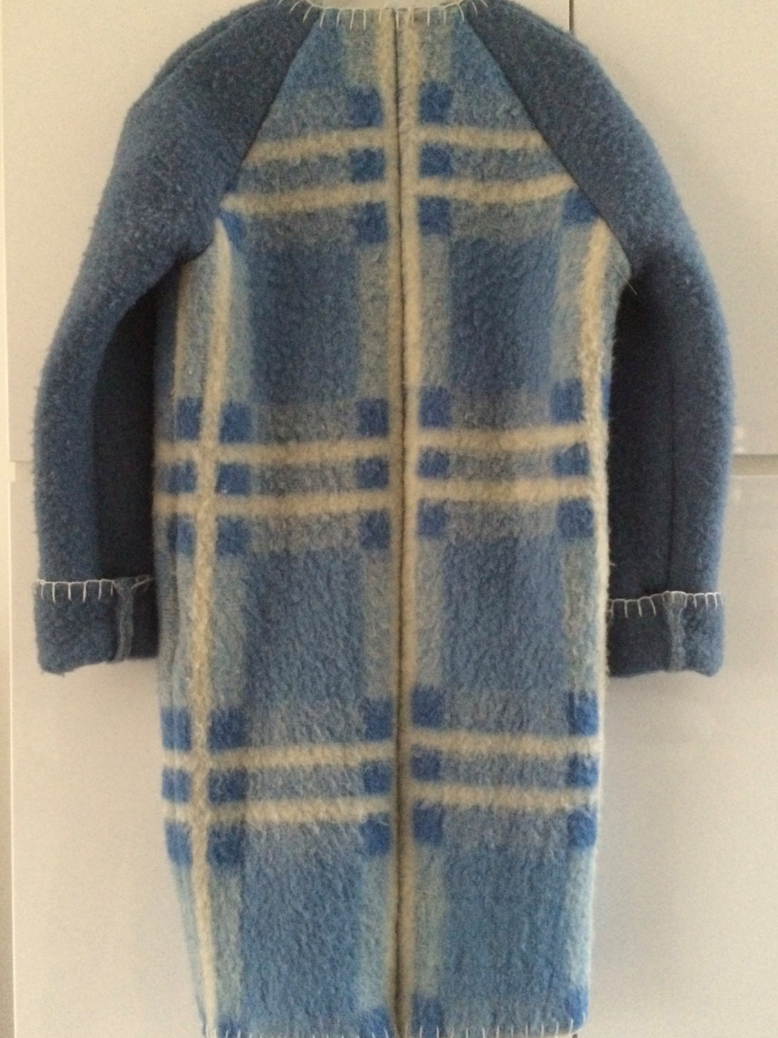 RESERVED FOR BASIL Handmade coat blanket coat jacket dekenjas, made of