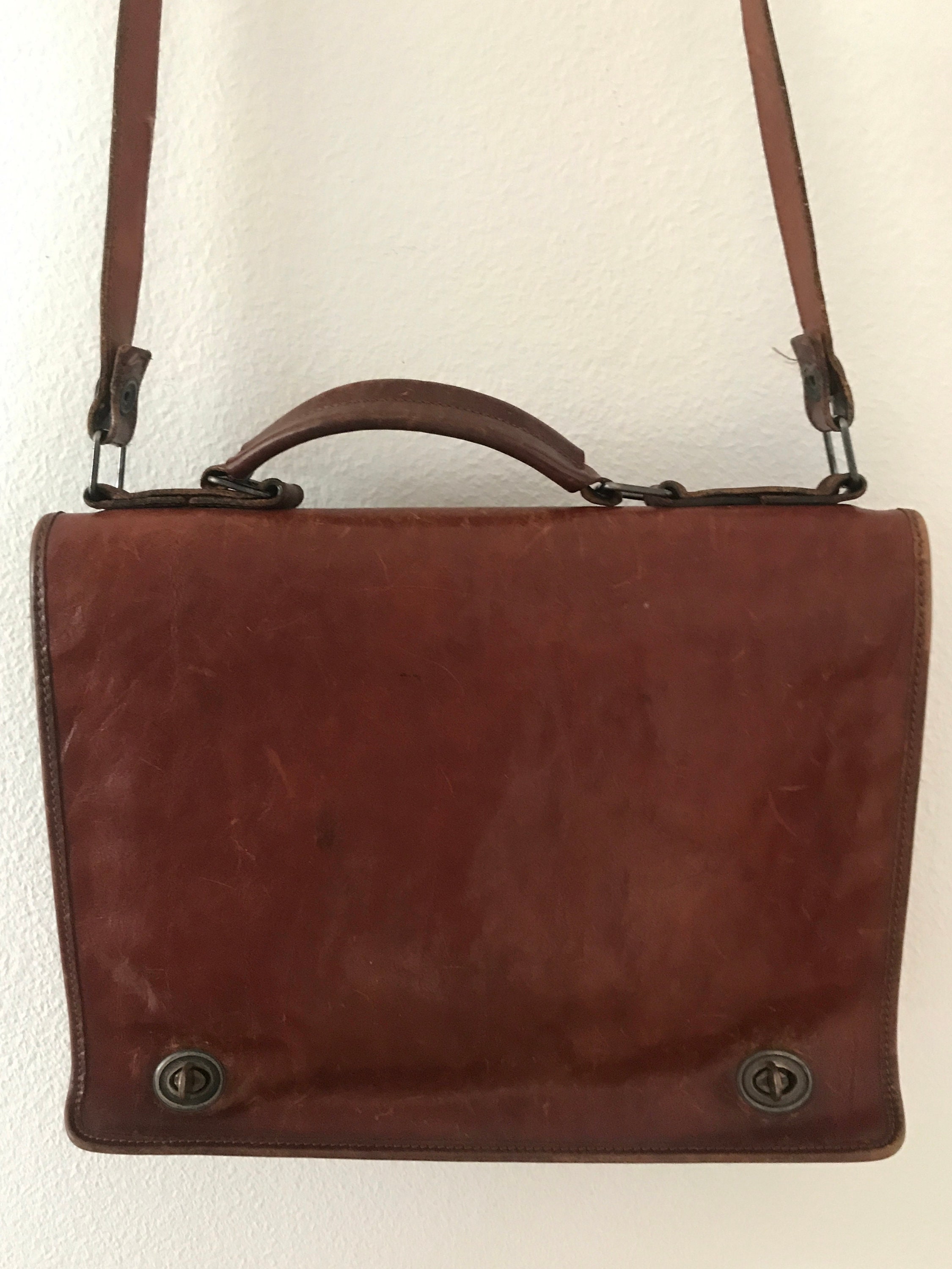 Vintage shoulder bag book bag laptop bag business bag schoolbag