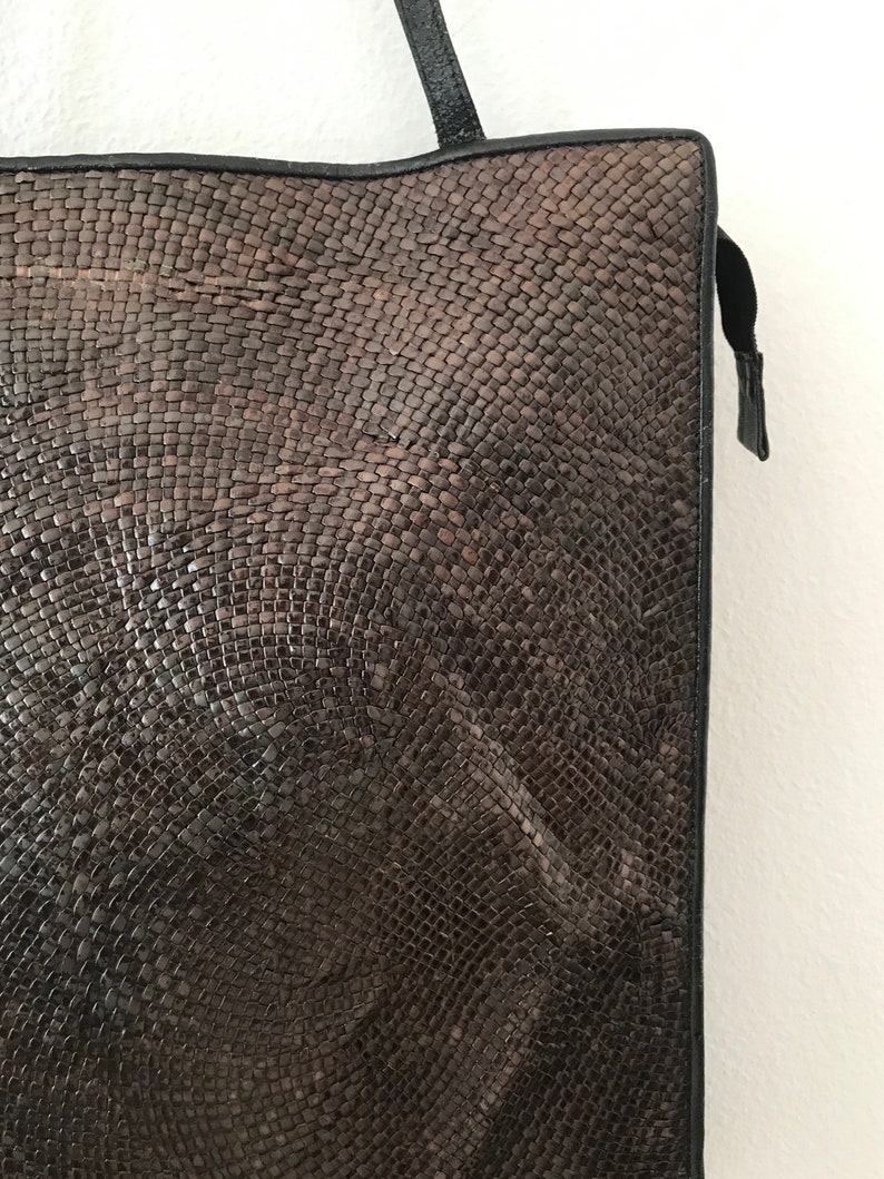 leather vintage shopping bag colored straw woven The Philippines handmade Cora Jacobs Collection patent leather