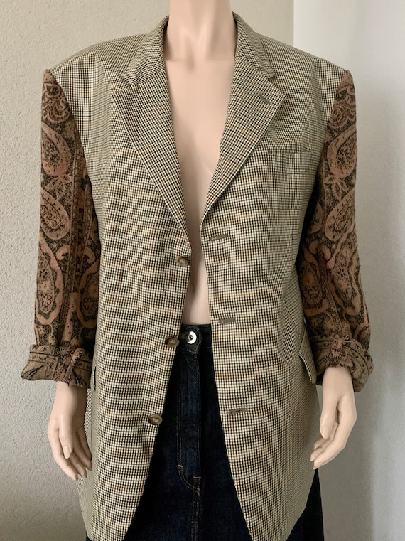 Vintage reworked jacket | Jaquar | colbert | wool | paisley | eighties | oversized size M/L