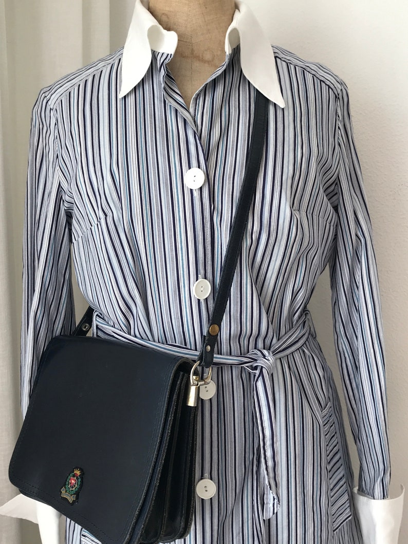 L/'Espoir cotton eighties striped size EUR 38 shirtdress Vintage shirt dress