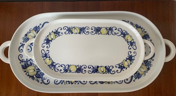 Vintage Villeroy & Boch | Cadiz | ceramic plates | serving dishes | set of 2 plates | plateau | 70's | Luxembourg