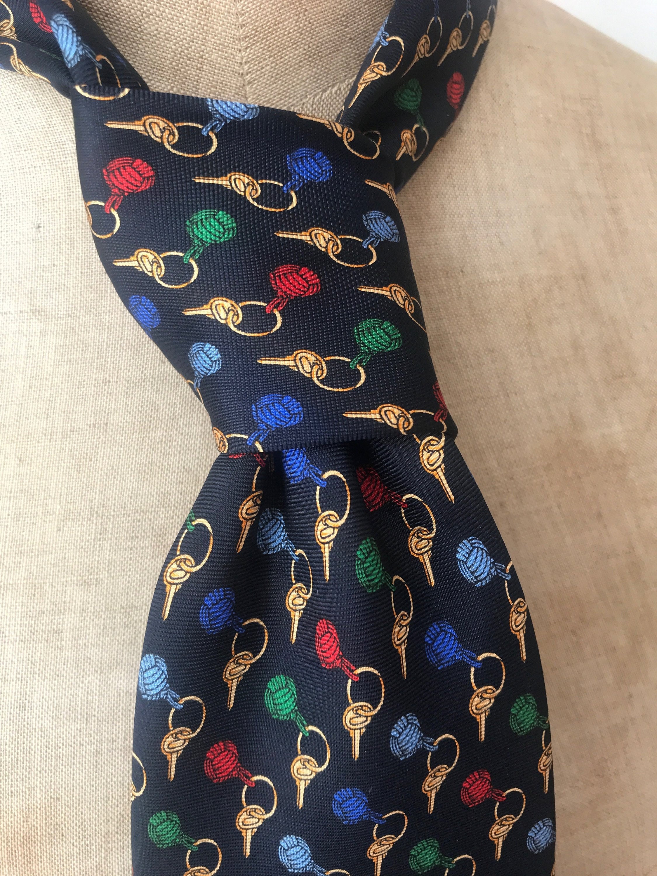 RESERVED LUIGI Vintage tie | Firenze | silk | key | designer | Italian