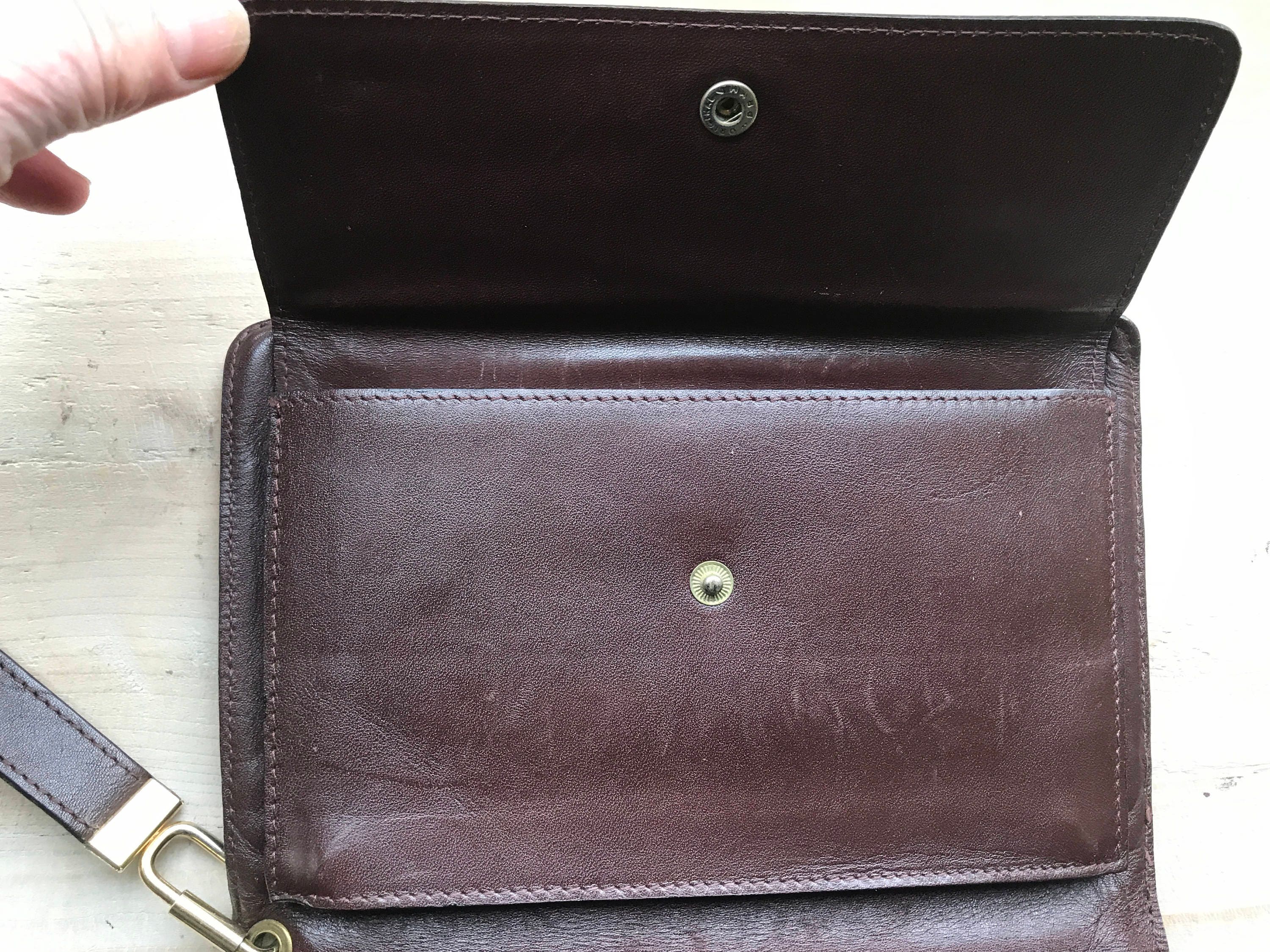 Vintage wristbag | Samsonite | brown leather | handbag | purse | bag ...