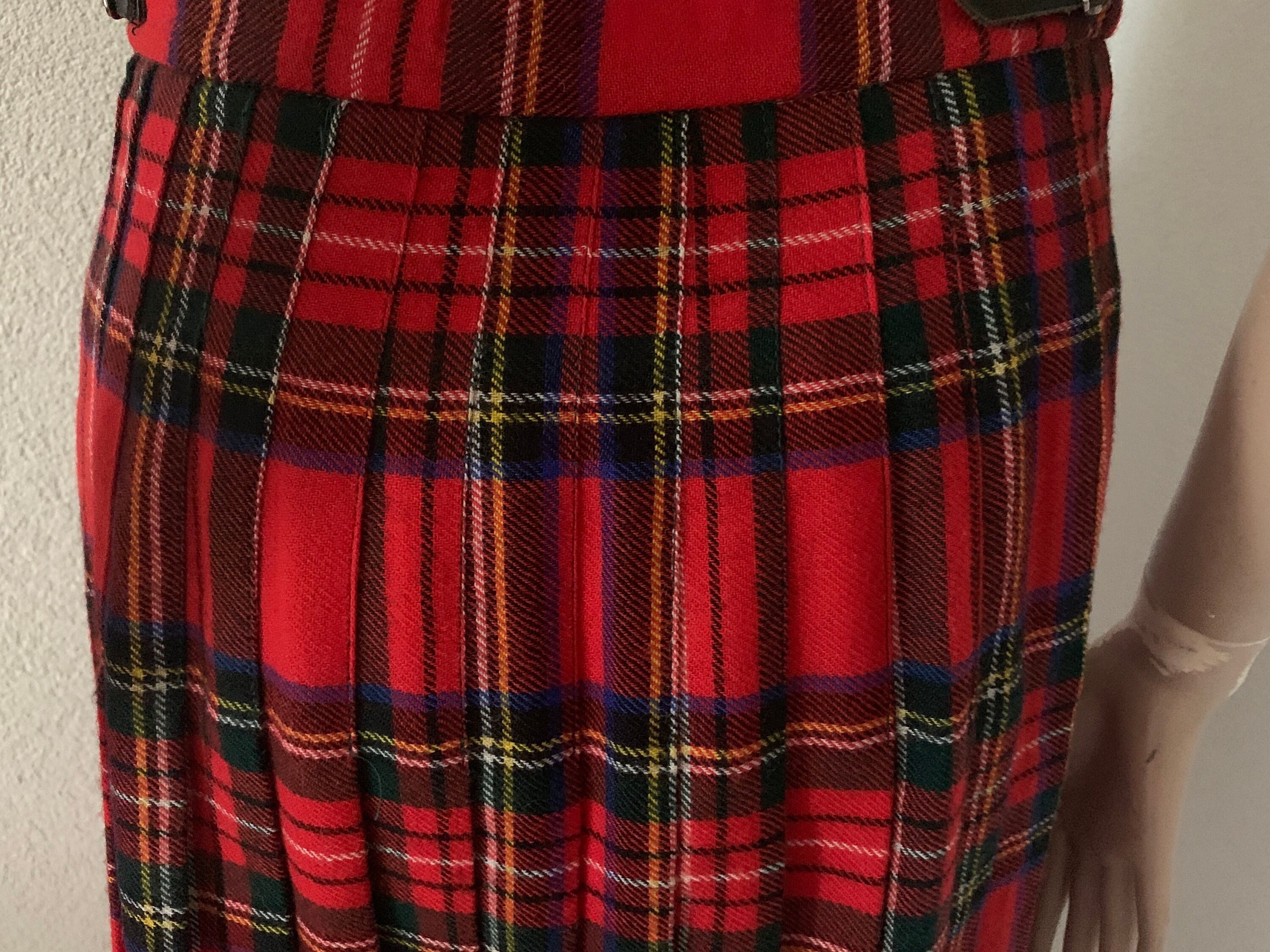 Vintage Scottish skirt wool skirt quilt pleated pure new wool