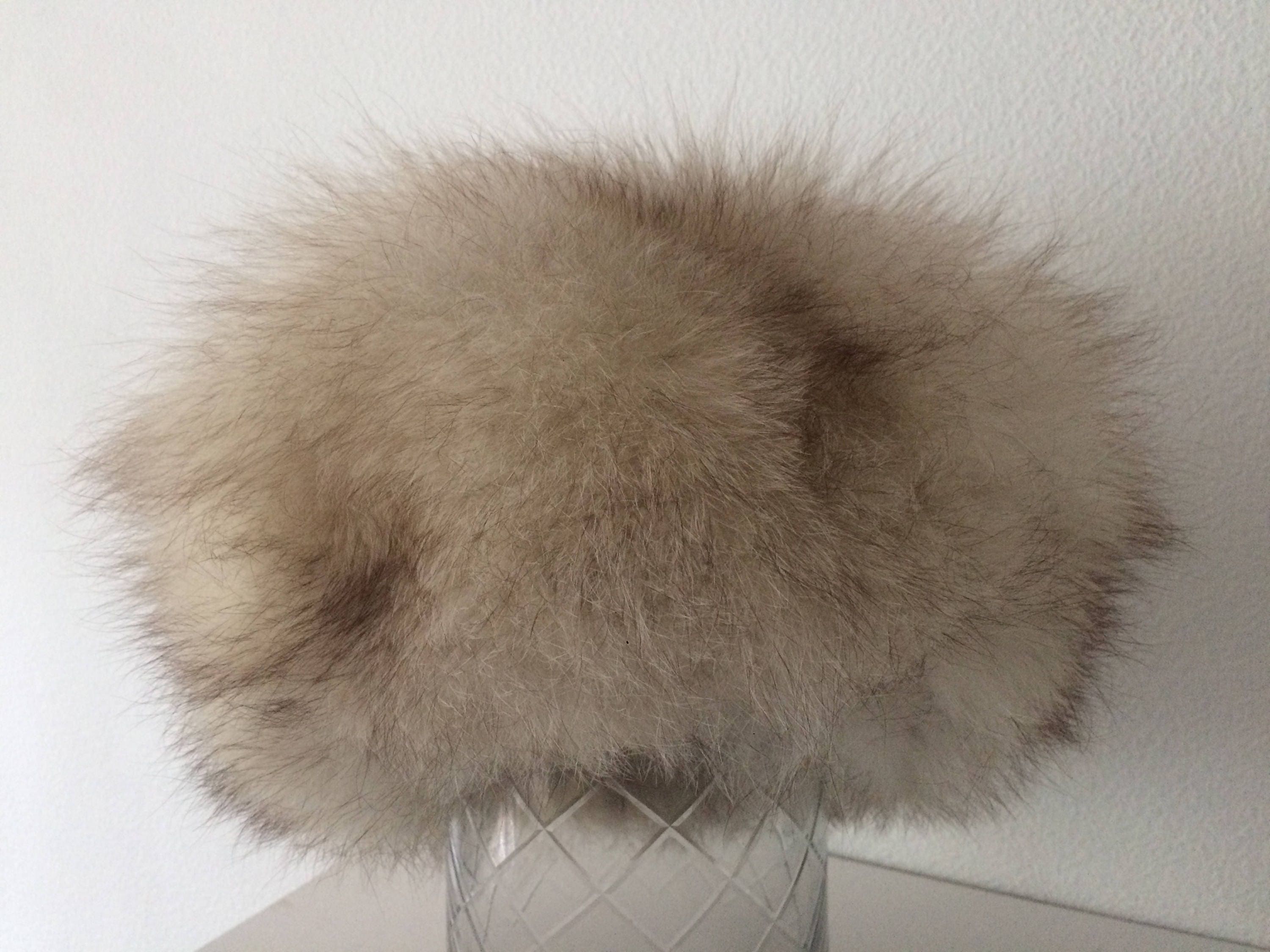 Muskrat Fur & Melton Brown Wool Trapper Hat - Natural Fur Winter Headwear