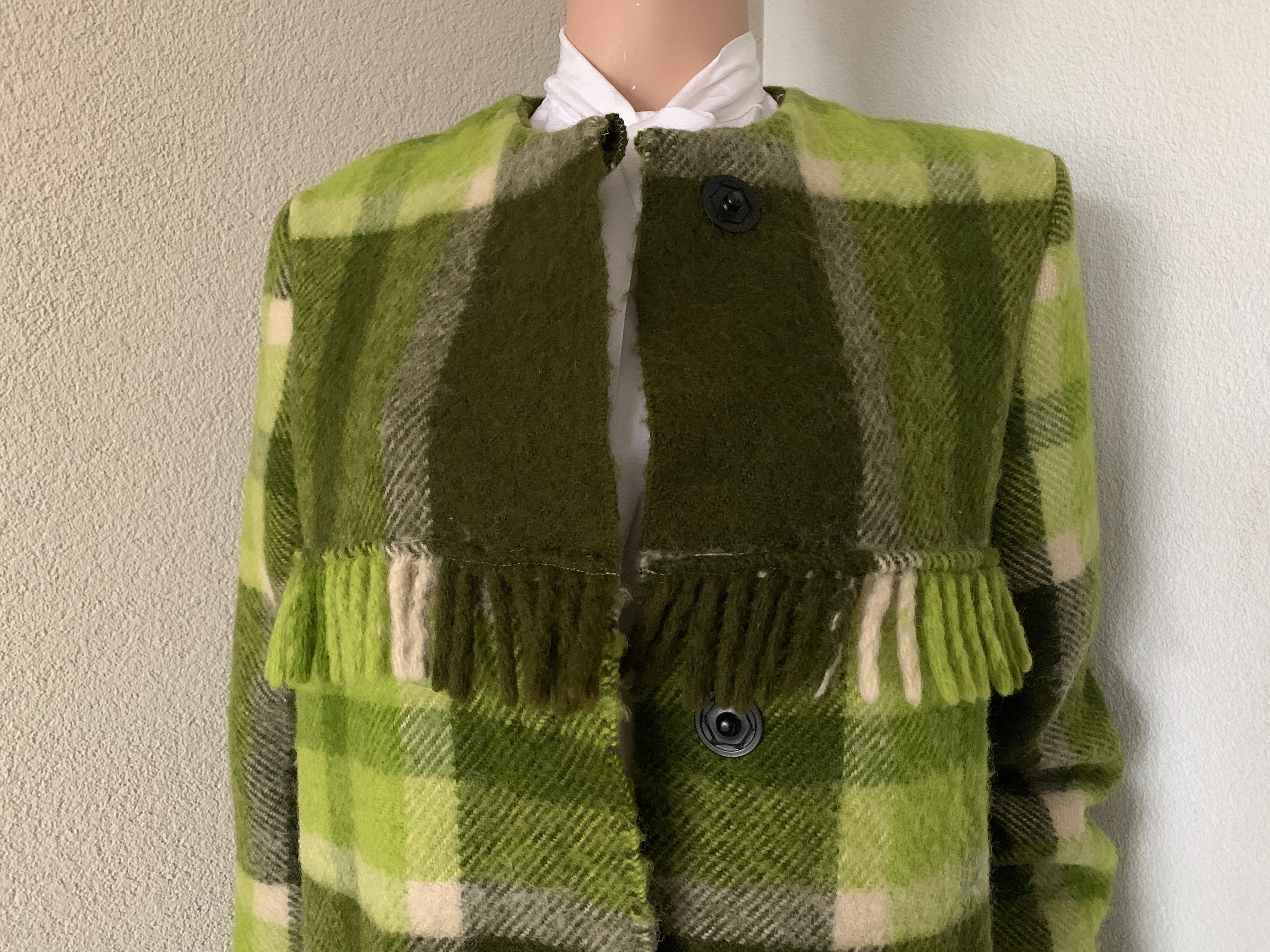 Handmade Hand tailored blanket coat jacket blanket coat wool