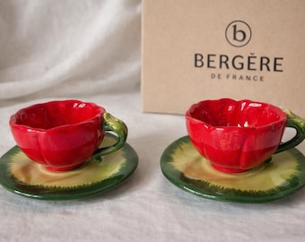 Vintage Le Comptoir De Famille Tea Cup and Saucer Set: French