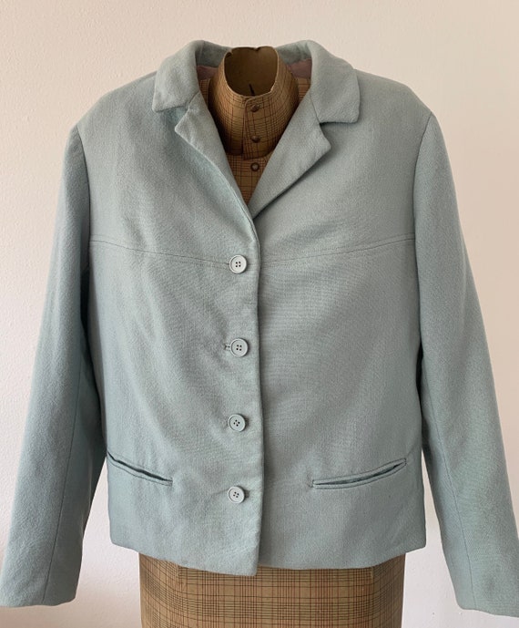 Vintage Rosa Paris | colbert | jacket | blazer | designer | French design | fifties | | sea green | size S