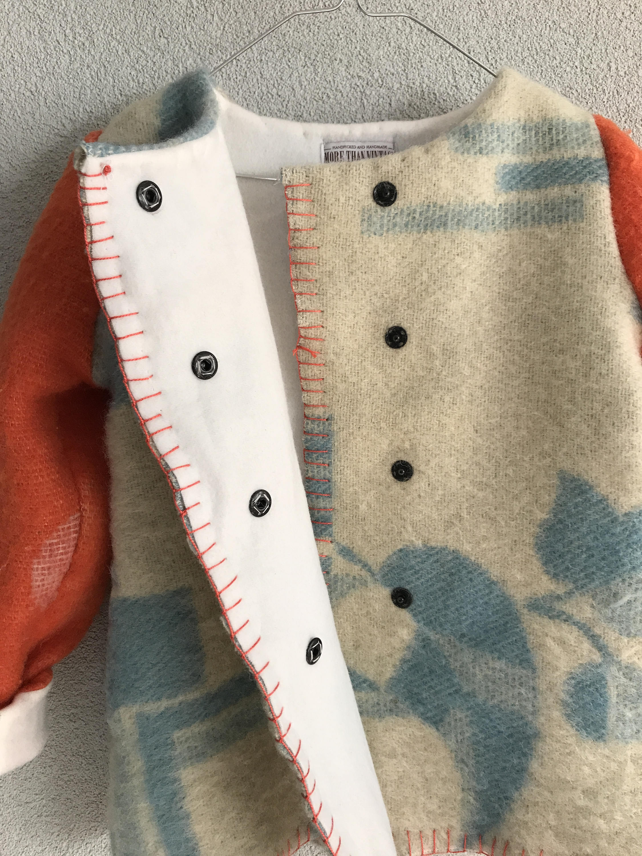 RESERVED MURIEL Handmade blanket coat wool girls jacket wool