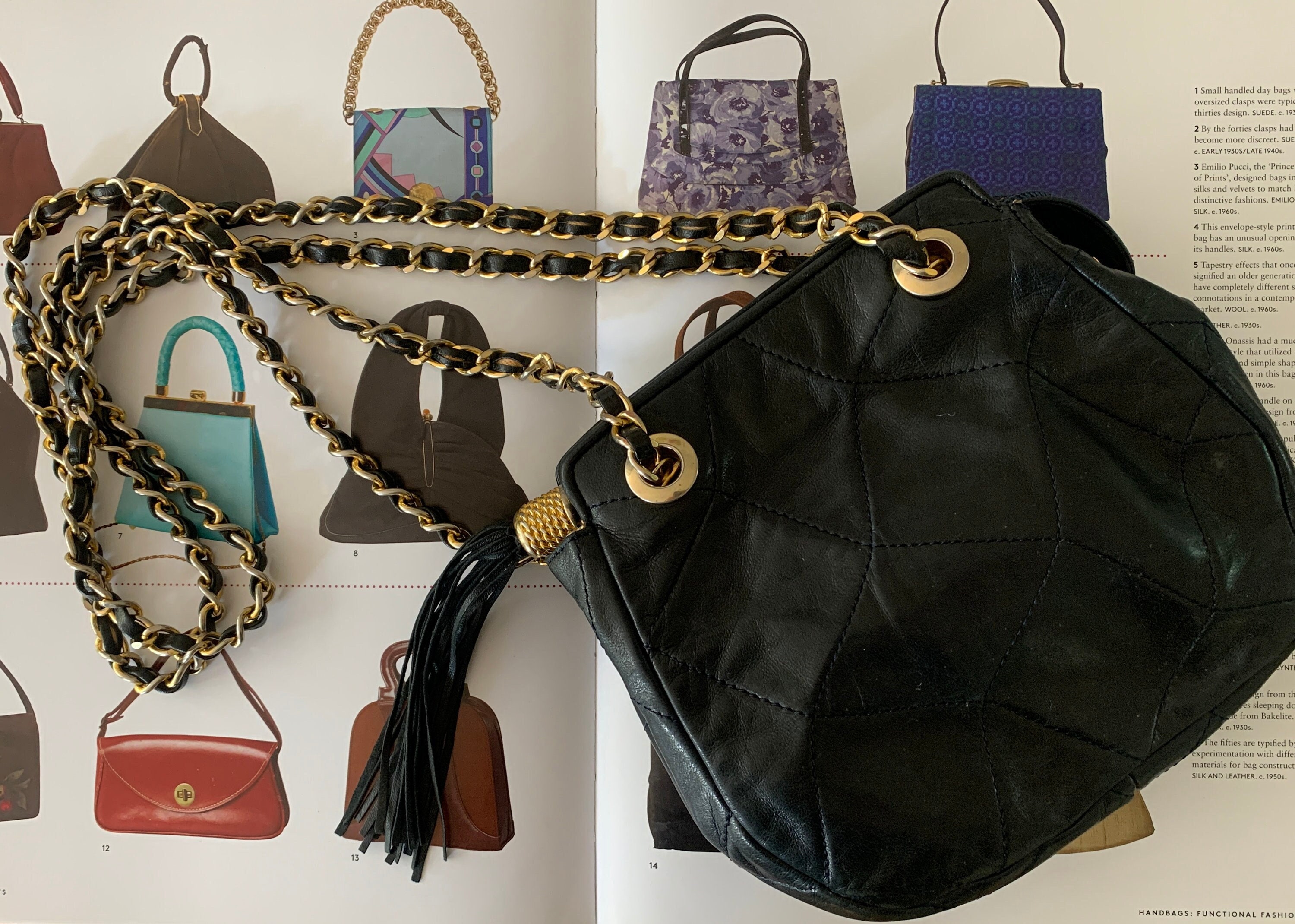 Vintage darkblue shoulder bag, Artigiani Veneziani, eighties