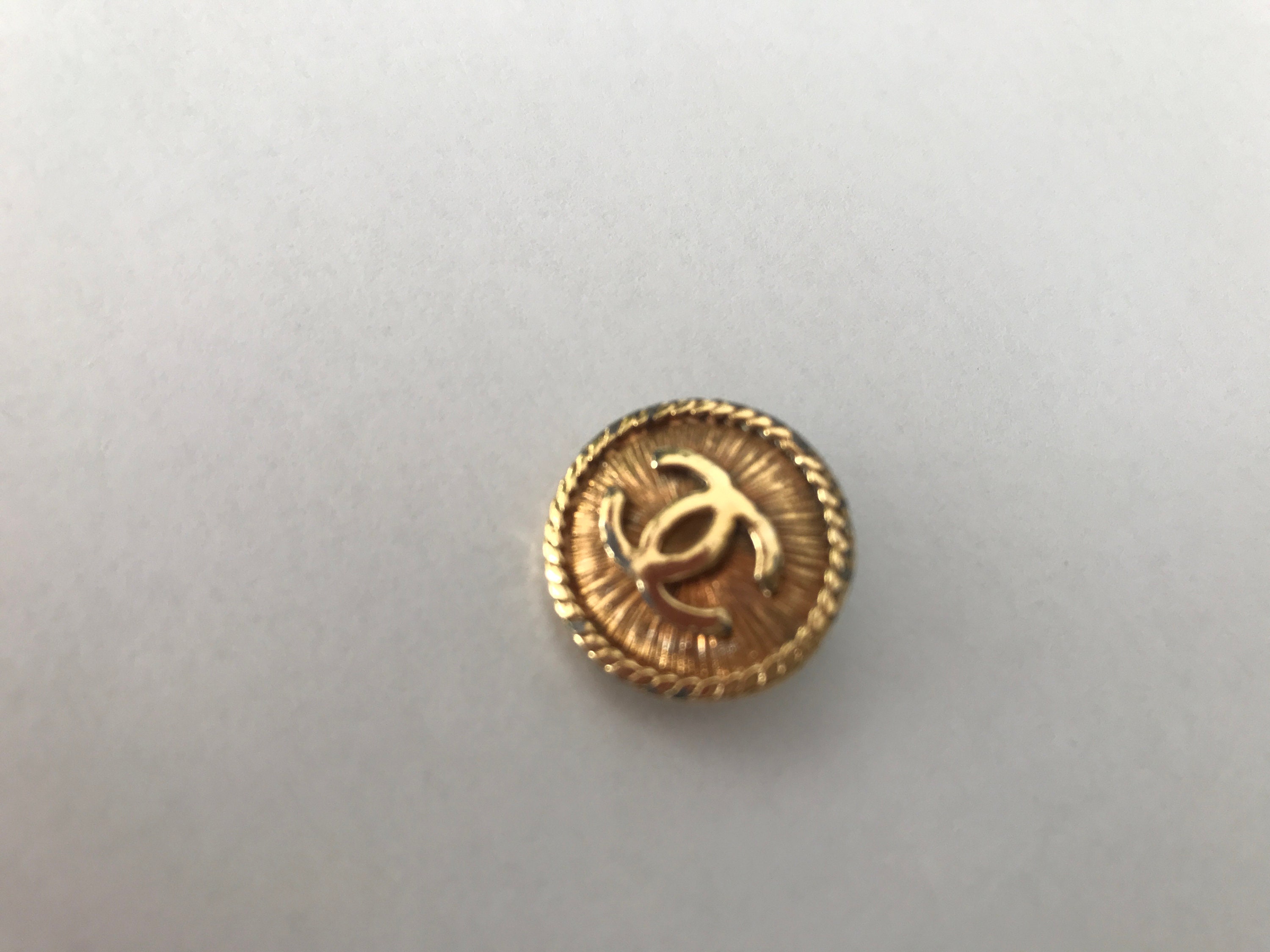 Chanel button, CC gold colored button, Coco Chanel button, designer  button, French button