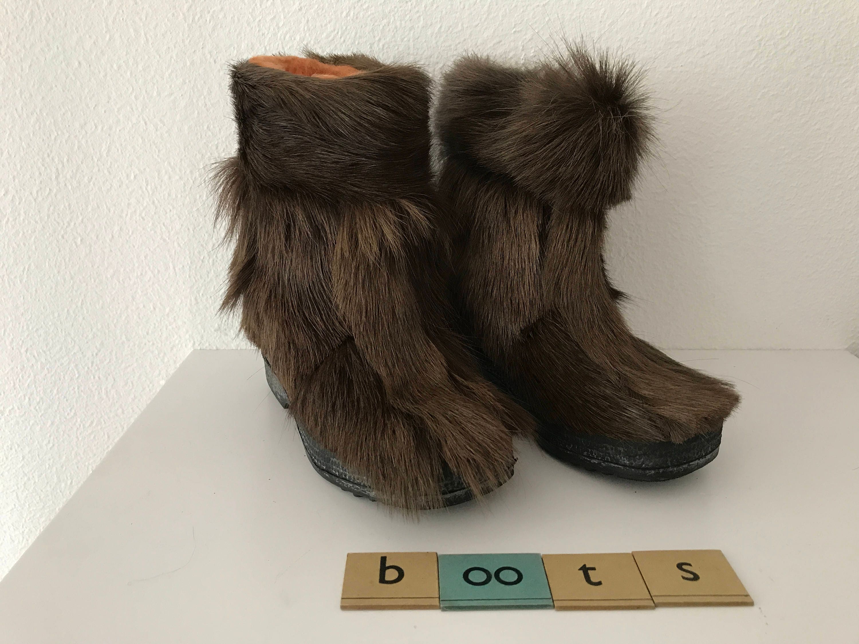 Vintage snow boots | darkbrown ponyskin | St. Moritz | winterboots ...