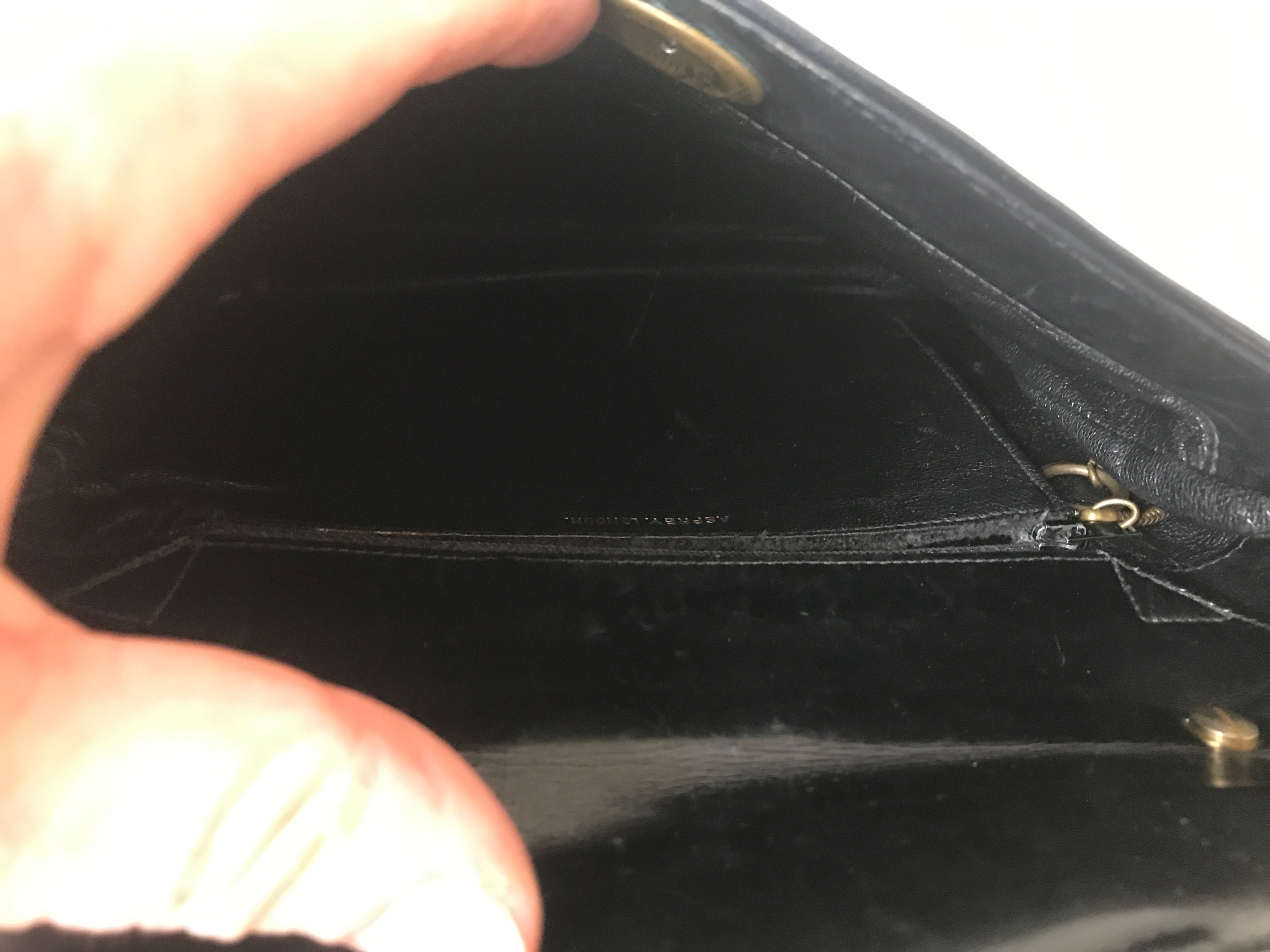 Asprey of London vintage handbag patent leather black stylish bag