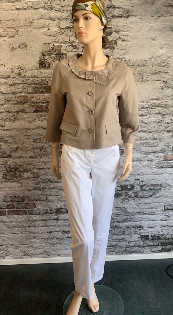 Vintage 's Max Mara pants | white | cotton stretch | Designer pants | straight pants | Italian designer |