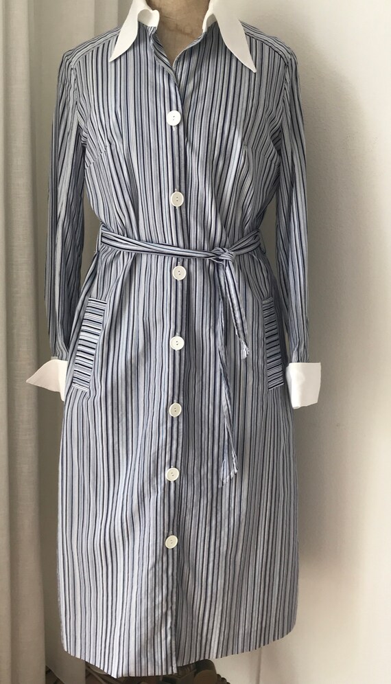 Vintage shirt dress | L'Espoir | striped | shirtd… - image 5