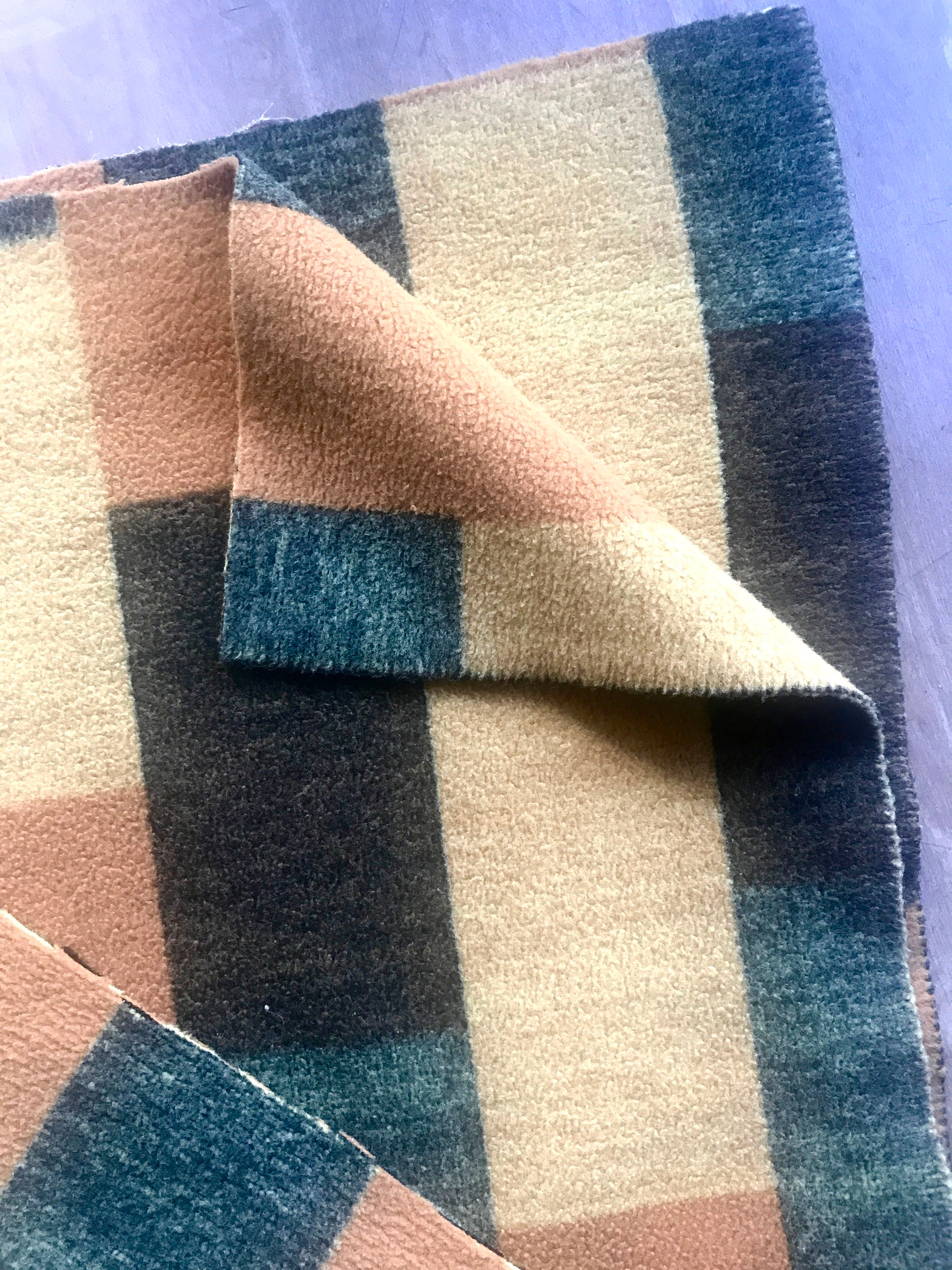 Vintage blanket Dutch fleece blanket yellow orange green