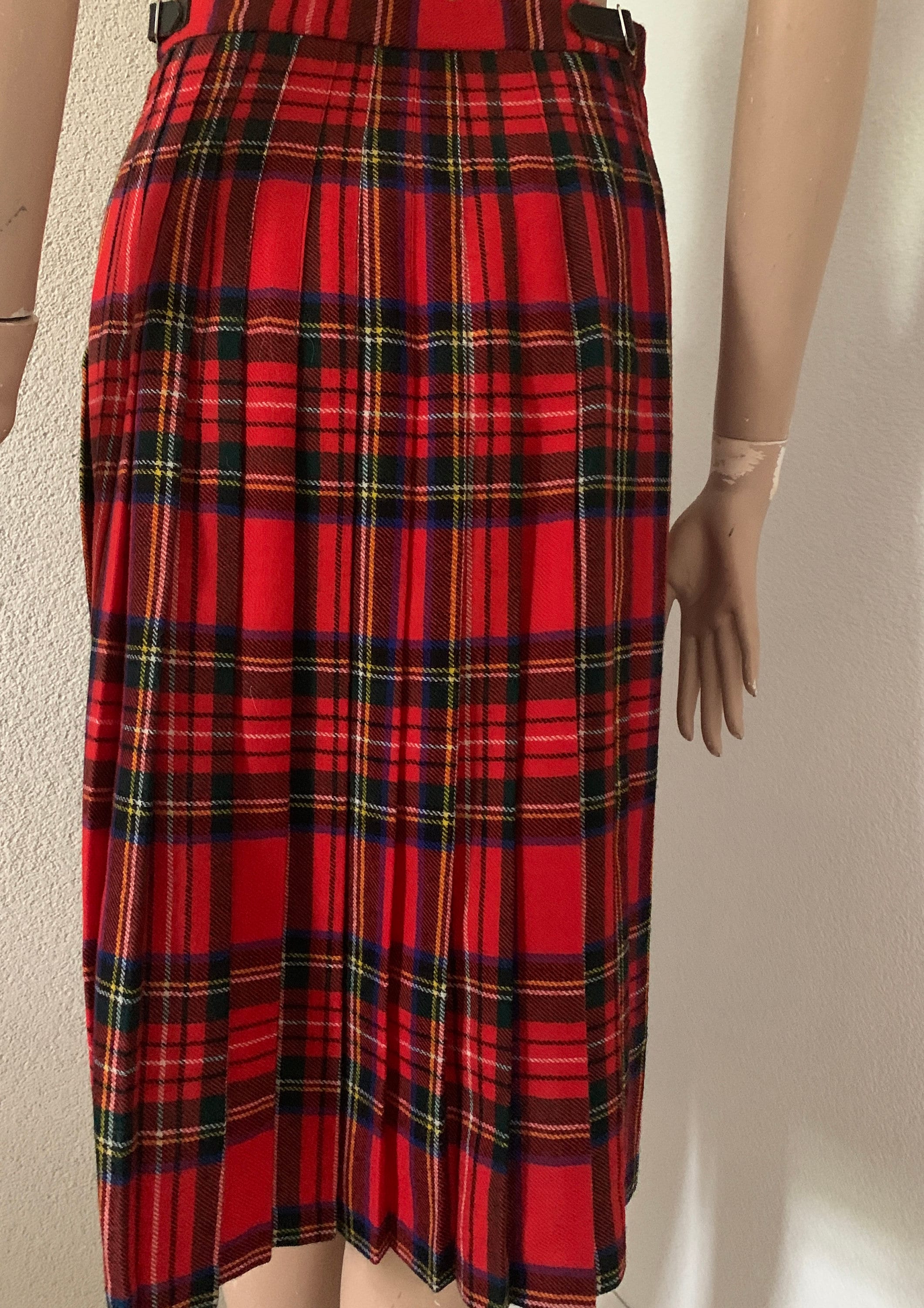 Vintage Scottish skirt wool skirt quilt pleated pure new wool