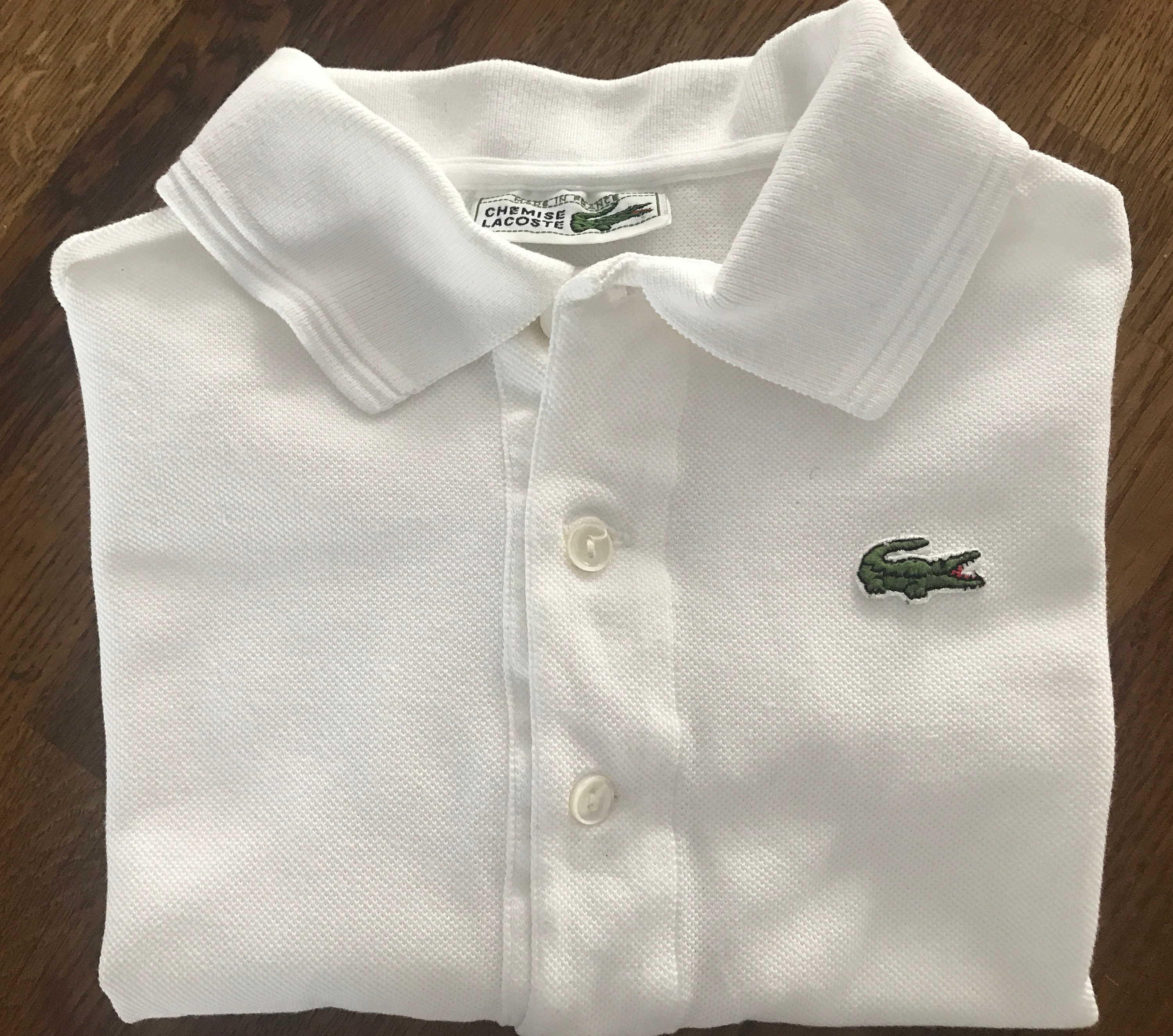 Vintage Chemise Lacoste polo shirt | White polo shirt | vintage white ...