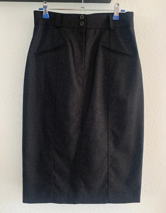 Vintage skirt | nineties | gray | highwaist | wool | small | EUR 36 | Cerutti 1881 | Leeser